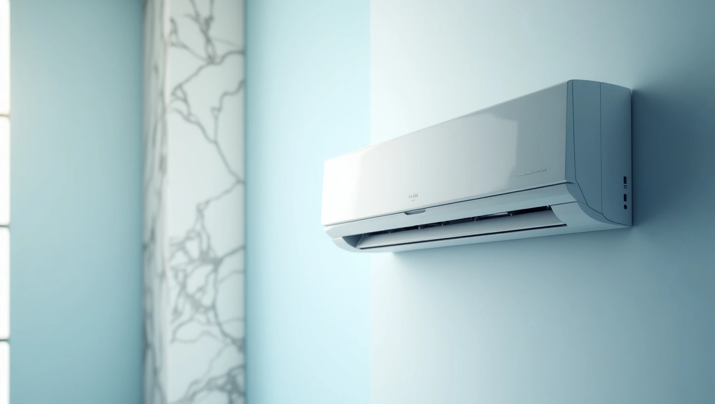 Stylish Mitsubishi Split AC in a modern living room